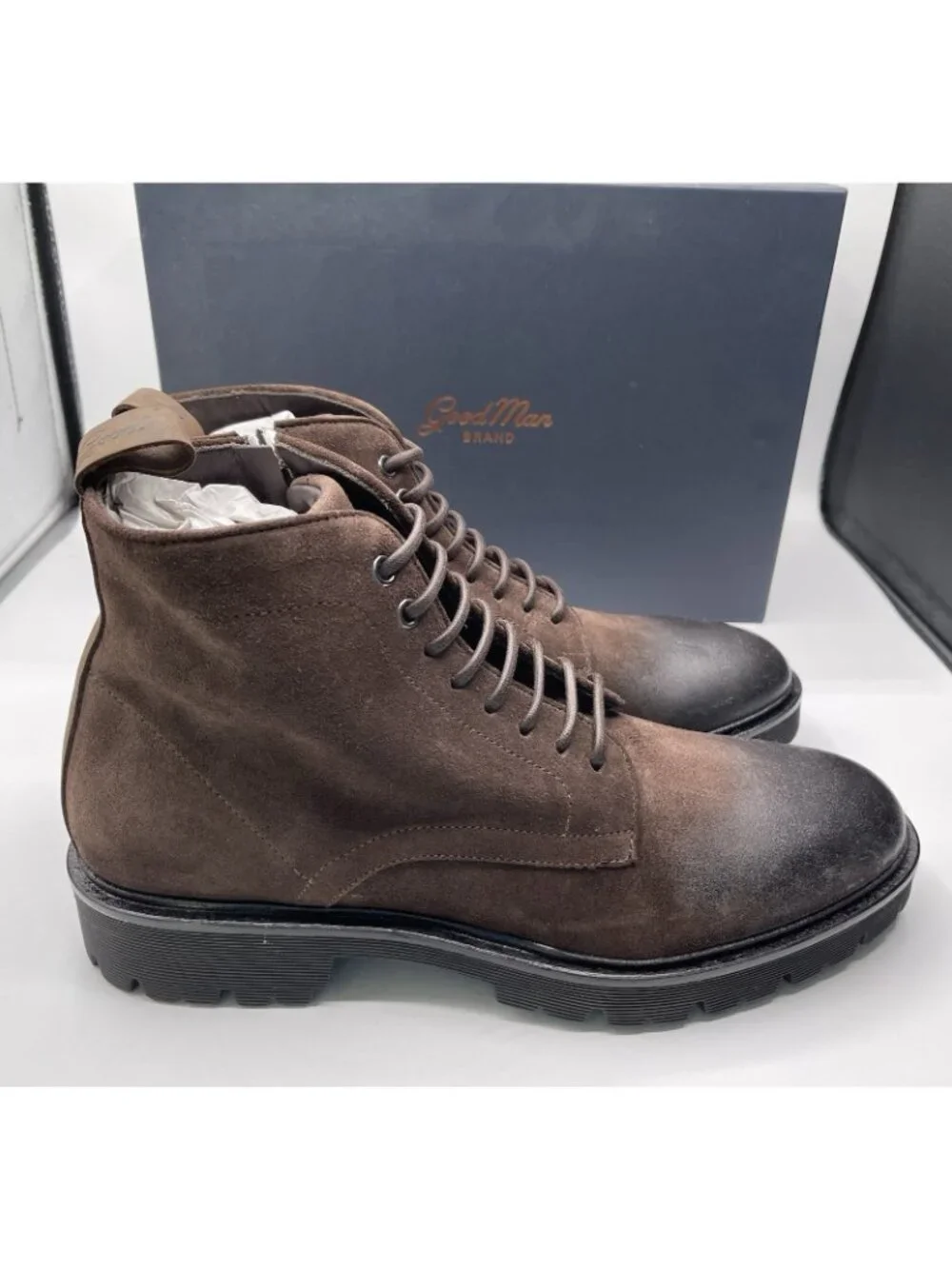 Good Man Brand Men's Size 11 Modern City Boot Italian Leather Brown‎ Suede $268